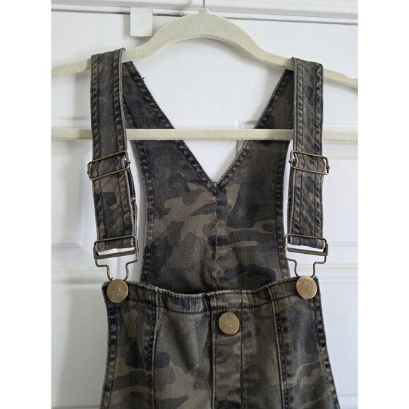 american bazi jeans Camo Overalls Size Small Women's Distressed Green - Picture 3 of 5